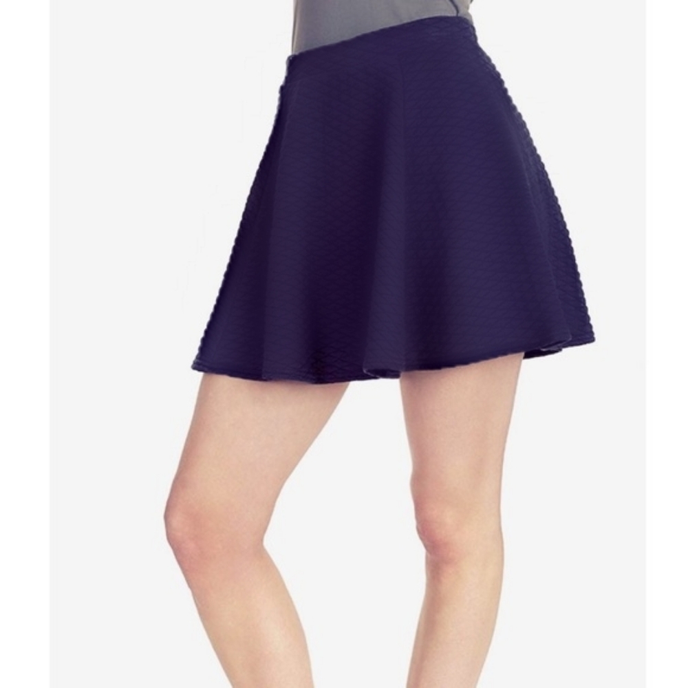 H&M Textured Navy Skater Skirt